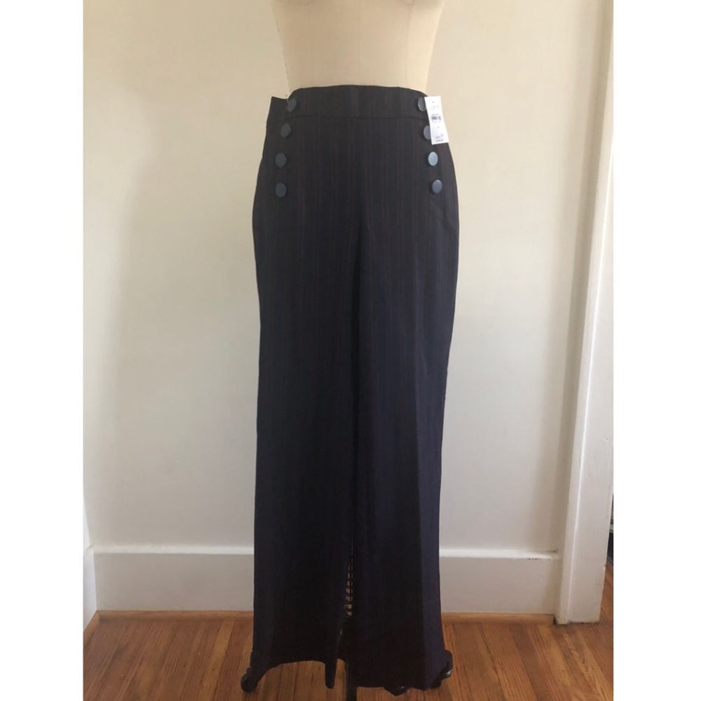 LOFT Navy and Red Stripe Sailor Pants
